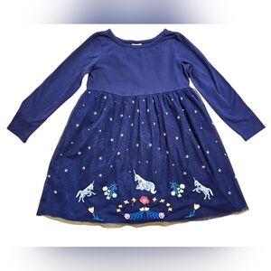 Hanna Andeesson 100/4T Navy Unicorn Tulle Dress